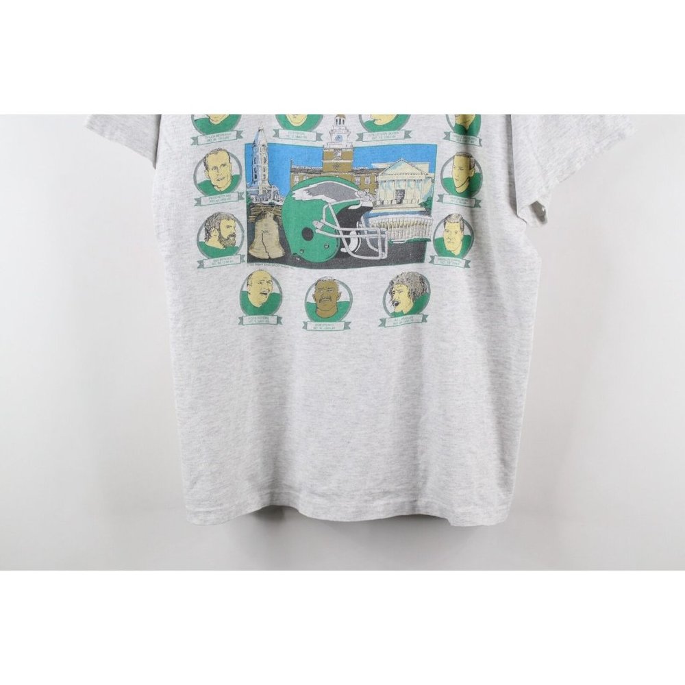 Vintage 90s Mens Large Philadelphia Eagles Football Legends T-Shirt Gray USA - Picture 3 of 13
